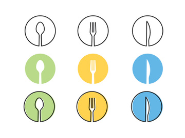 restaurant icon   food  cafe logo template preview picture