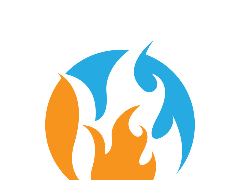 Fire logo design illustration and fire symbol icon vector