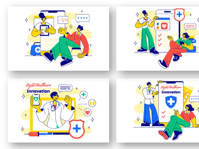 10 Digital Healthcare Innovation Illustration