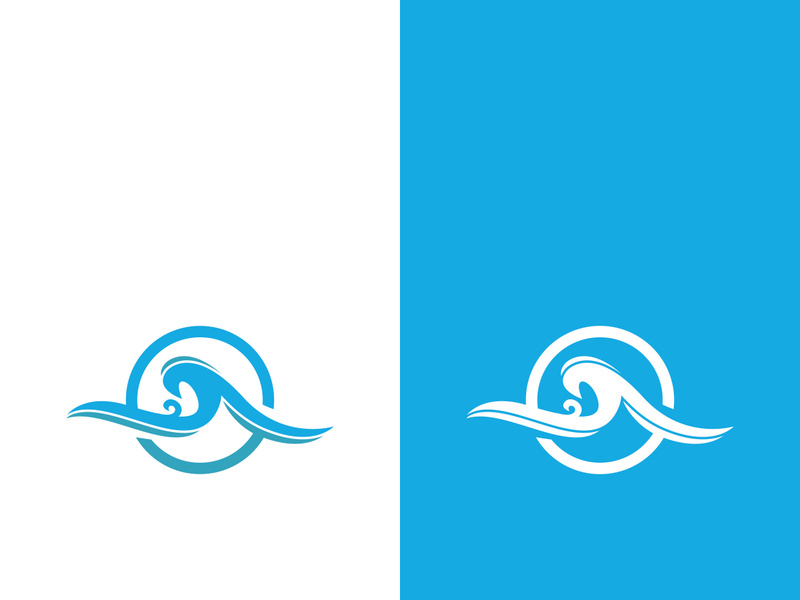 Wave beach vector illustration design logo