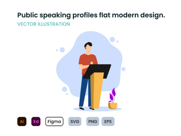 Public speaking flat modern design. preview picture