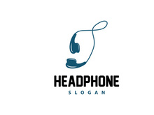 Headset Logo Design Simple Headset Gamer Illustration Template