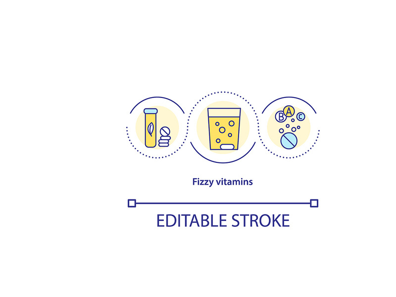 Fizzy vitamins concept icon