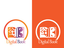 Digital book logo technology vector icon design