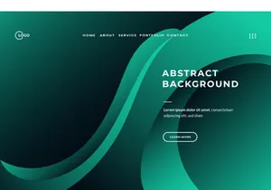 3D Abstract Background Green Wavy