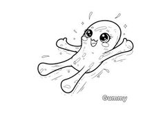 Cute gummy octopus smiling vector illustration flat design