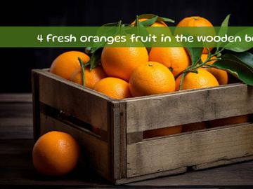 Fresh oranges fruit in the wooden box preview picture