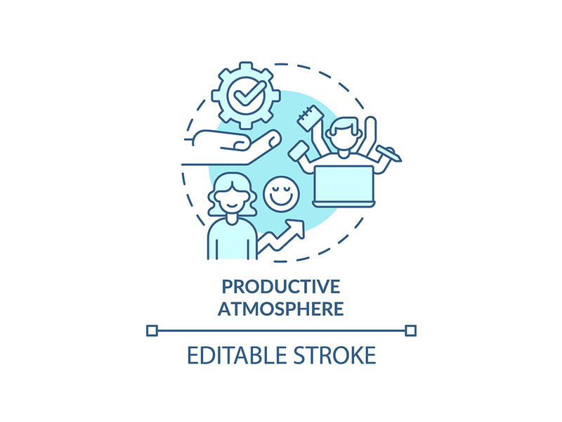 Productive atmosphere turquoise concept icon
