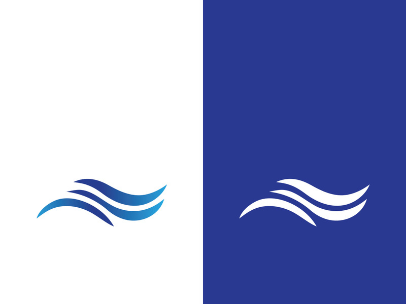 Wave beach vector illustration design logo