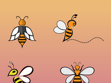 Bee Logo Template vector icon illustration design