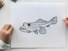 Spotted fish swimming underwater vector illustration flat design
