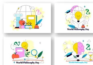 10 World Philosophy Day Vector Illustration