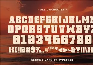 Second Varsity - Condensed Slab Serif Font