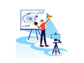 Remote physics class flat concept vector illustration preview picture