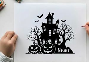 haunted house halloween night vector illustration