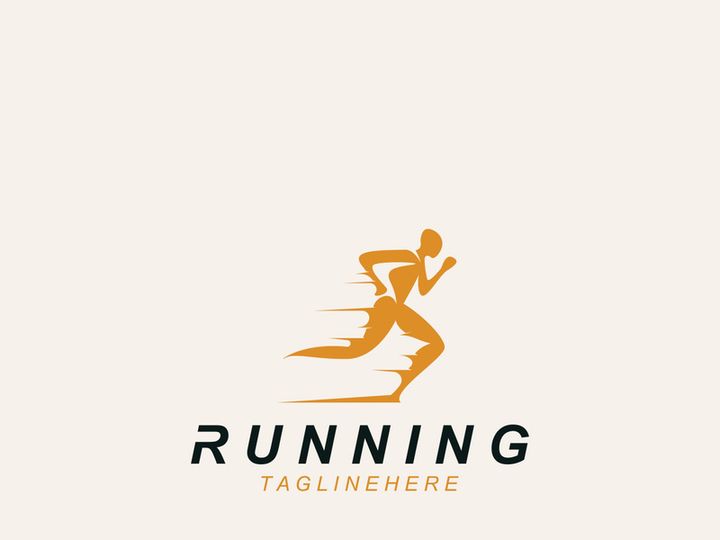 Running sport athlete logo design concept illustration template