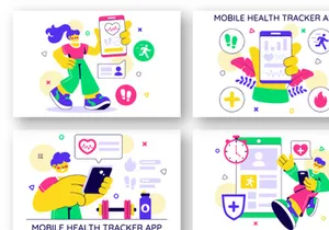 10 Mobile Health Tracker App Illustration