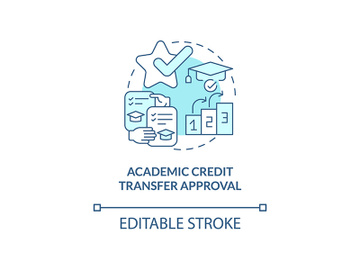 Academic credit transfer approval concept icon preview picture