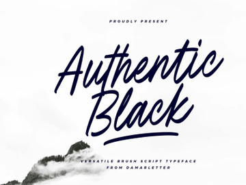 Authentic Black brush script typeface preview picture