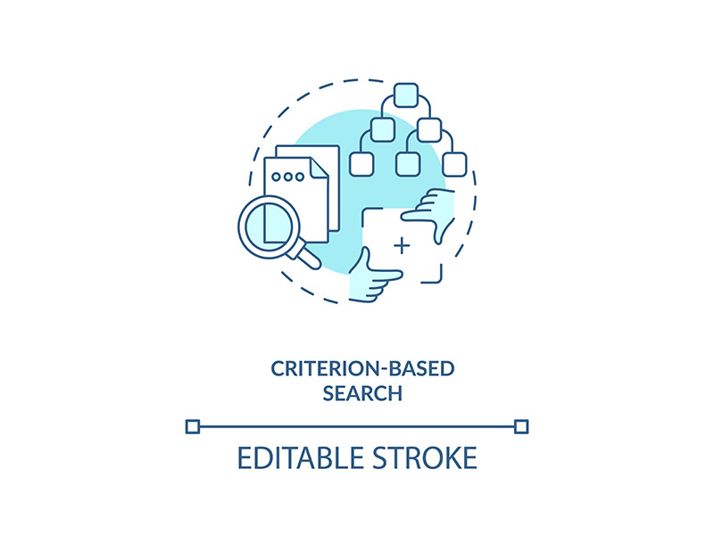 Criterion based search concept icon