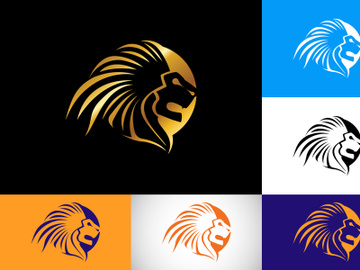 Lion Head logo design template, Animal logo design vector icon illustration preview picture