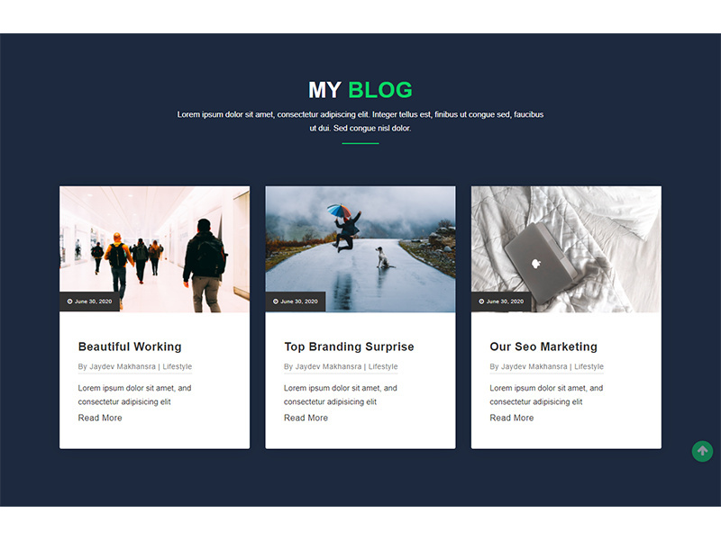 Blog Website Template Design