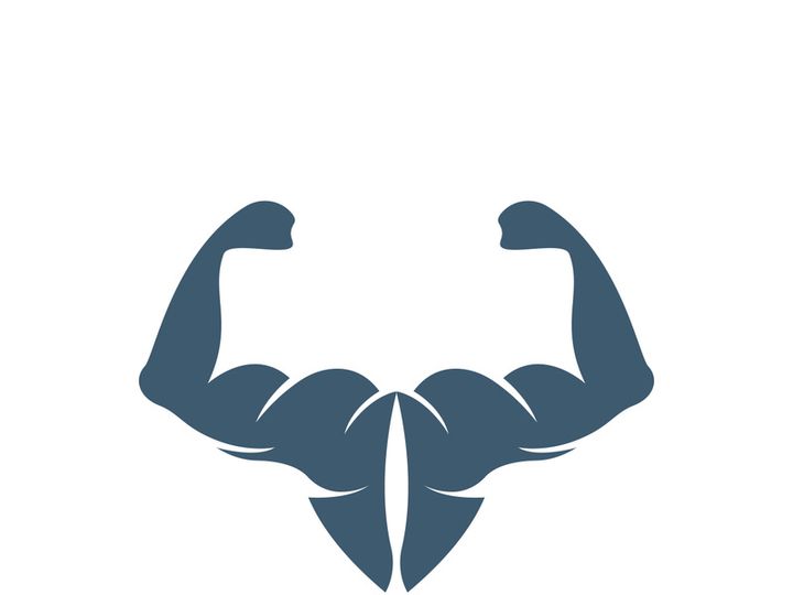 Arm muscle silhouette logo biceps icon vector illustration