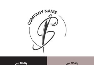 Needle and thread Sewing logo outline combination Line flat design template Simple icons. Concept tailor illustration