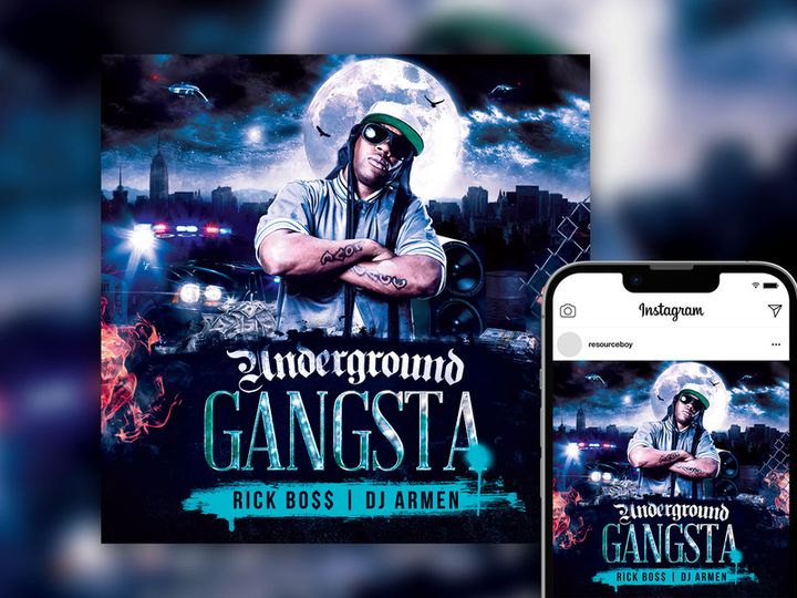 Free Striking Urban Flame Hip Hop Party Instagram Post Template