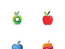 Colorful apple fruit logo design.
