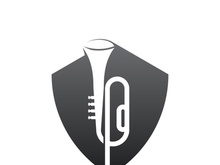 Musical instrument simple icon trumpet for jazz music logo design