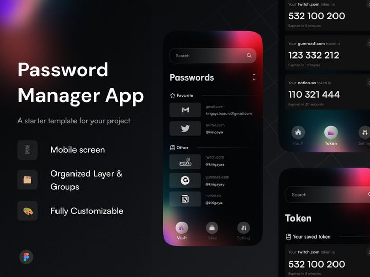 Dark Mode Password Generator UI Kit