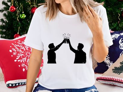 Cheers Silhouette of Friends with Beer