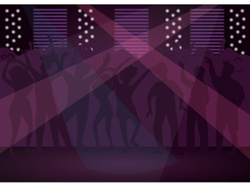 Nightclub flat color vector illustration preview picture
