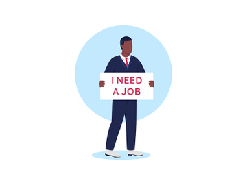 Unemployment flat concept vector illustration preview picture