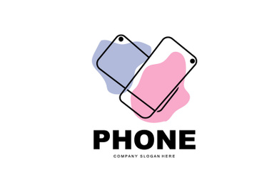 Smartphone Logo, Communication Electronics Vector, Modern Phone Design, For Company Brand Symbol preview picture