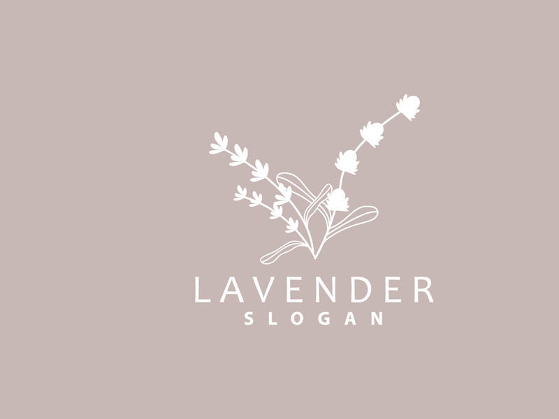 Lavender Logo Elegant Purple Flower
