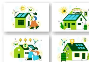 10 Self Sustainable Homes Illustration