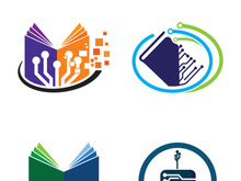 Digital book logo technology vector icon design