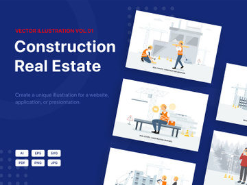 Real Estate & Construction Vector Scenes_Vol 01 preview picture