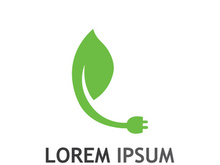 Natural green leaf logo design.