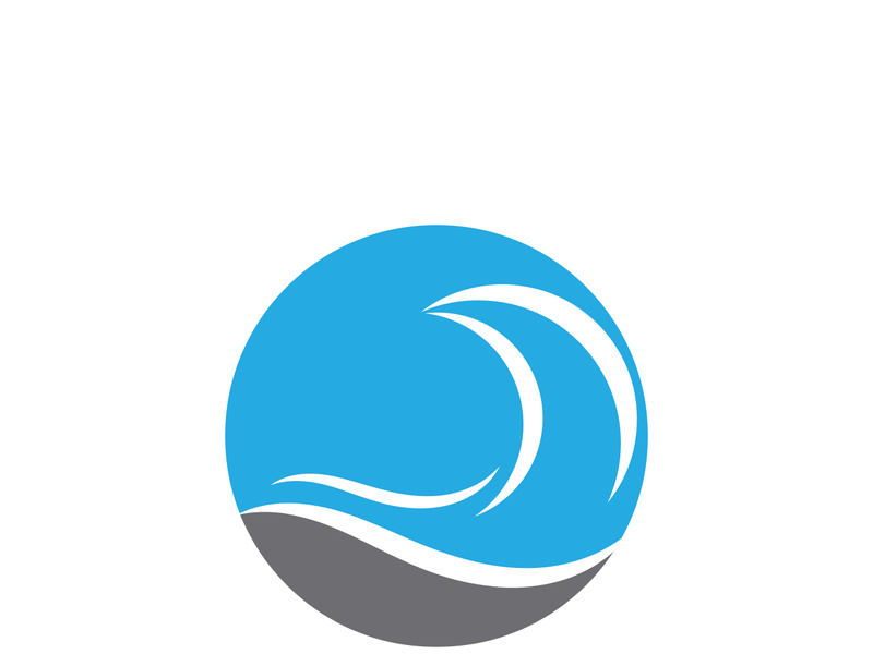 Ocean water wave wave logo design.