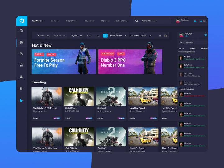 𝖦𝖺𝗆𝗂𝗇𝗀 𝖣𝖺𝗌𝗁𝖻𝗈𝖺𝗋𝖽 ui design