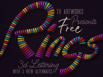 Free Colorful Rings 3D Lettering preview picture