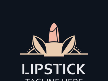 Lipstick logo design for makeup fashion shop and beauty vector cosmetic design template preview picture