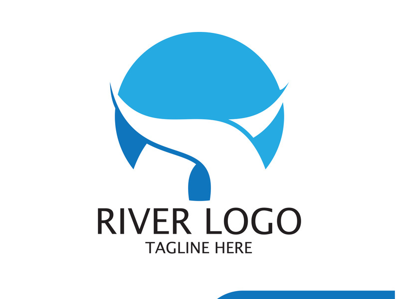 River Logo vector icon illustration design template