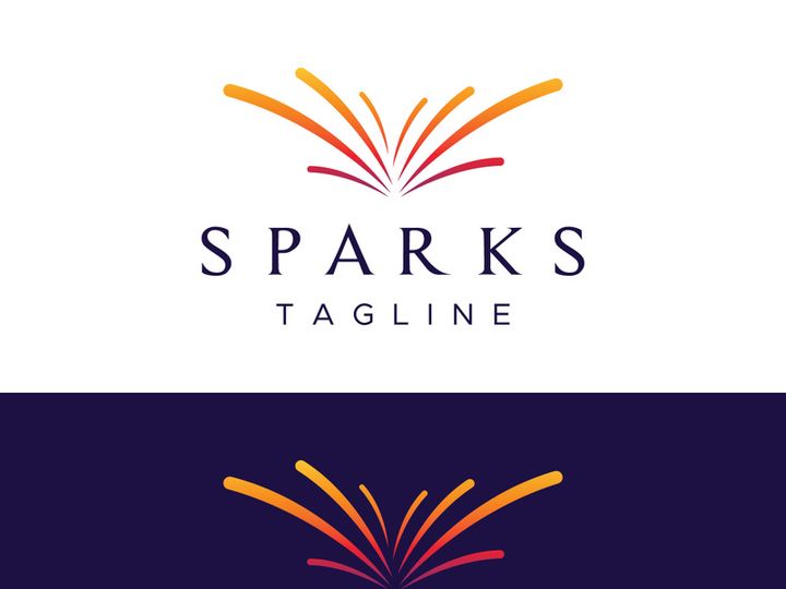 Colorful fireworks splash abstract logo design