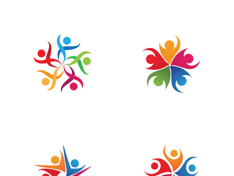 Community, network and social icon design template