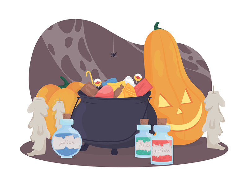 Halloween composition vector isolated illustration