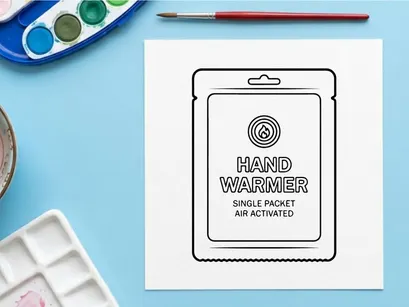 Single packet air-activated hand warmer for cold weather outdoor activities and travel